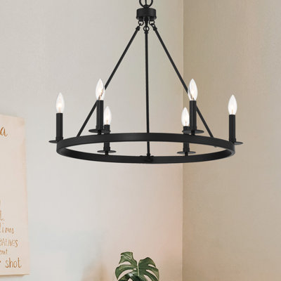 6-Light Chandelier in Matte Black