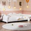 Lit de jour simple rembourré blanc avec tissu en forme de nuage-315161981