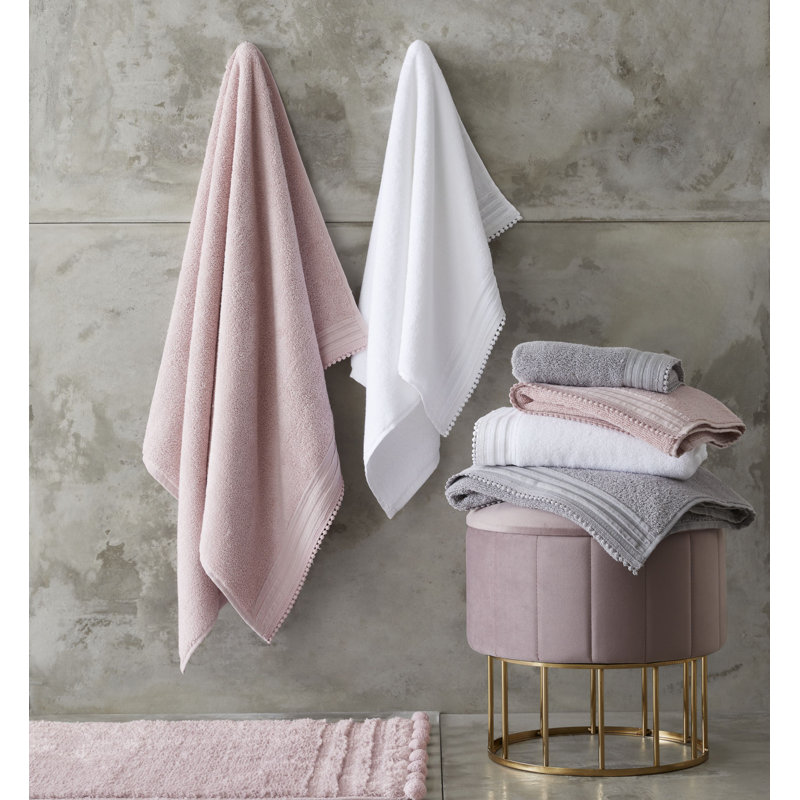 Pom Pom Towel Bale, White
