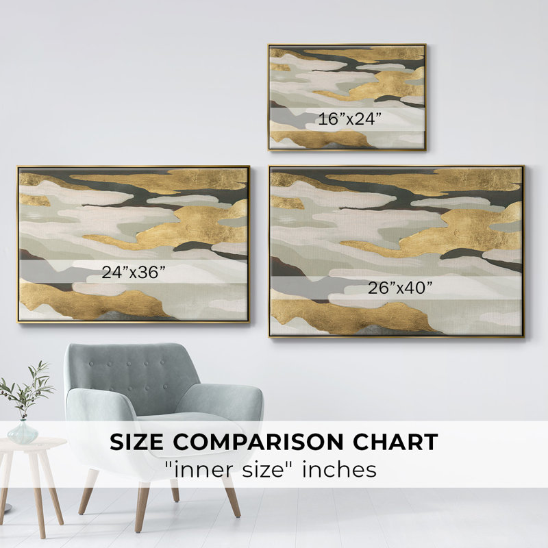 Toile encadrée de qualité supérieure Golden Valley Sands I - prête à être accrochée, H 17 po x l 25 po x P 2 po