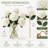 6 Piece White Artificial Hydrangea Flower Set with Long Stems and Leaves