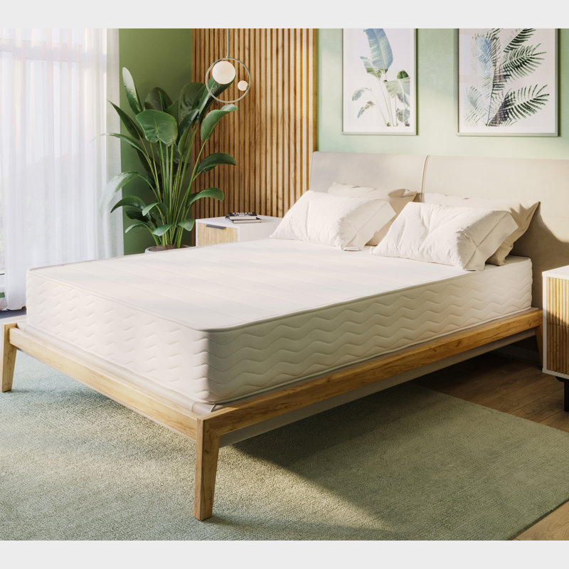 10.5" GOTS Certified Organic Hybrid Latex & Coil Quilted Mattress, Extra-long Twin