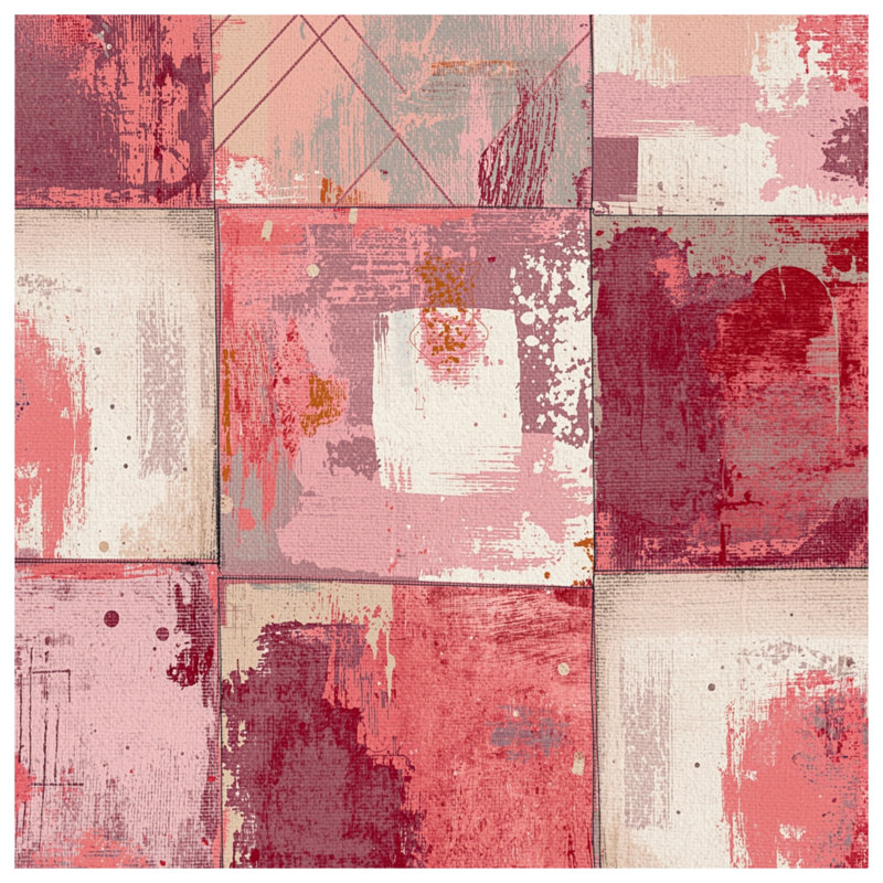 Pink Abstract Squares Comforter, Twin
