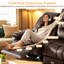 Fauteuil de massage inclinable en cuir de polyuréthane 77 po avec siège USB Red Barrel Studio®, fauteuil de massage chauffant avec porte-gobelets et boîte de rangement-1457497594