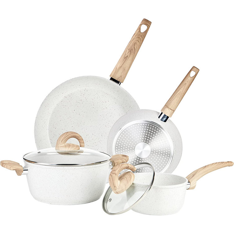 Buy Wholesale China Innovative White Marble Cooking Granite Cookware Set Pot  Household Frying Pan And Casserole & Cookware Set at USD 17