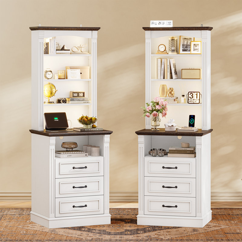 Table de chevet Farmhouse, Blanc antique
