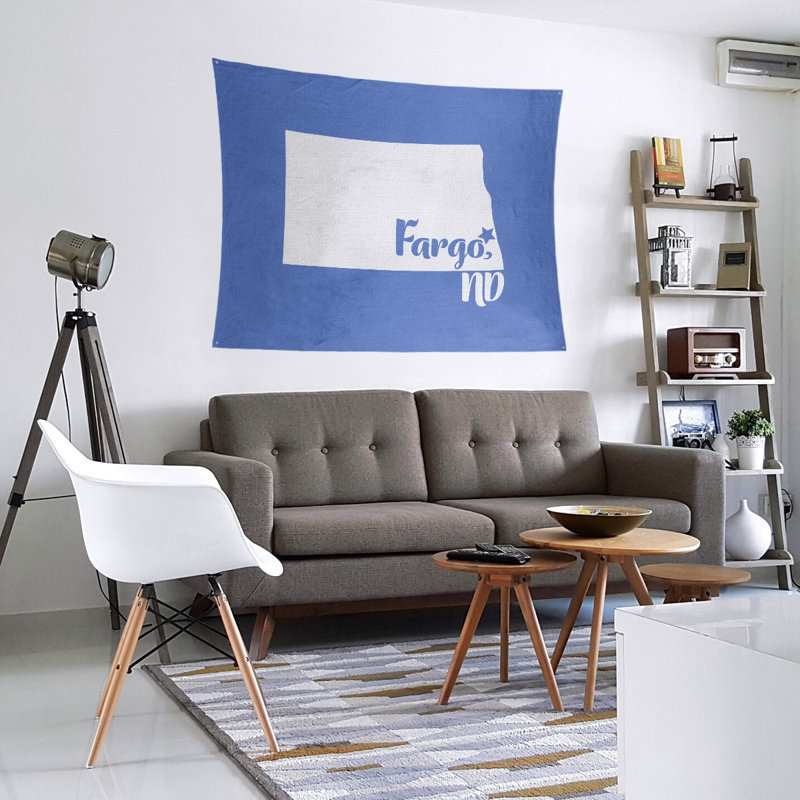 Tapisserie Fargo North Dakota, H 27,5 po x l 37,5 po, Bleu