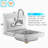 Express KichQuip 12" x 16" Wall Mounted Stainless Steel Hand Sink with Gooseneck Faucet and Splash Guard – NSF Certified, 20 Gauge Steel