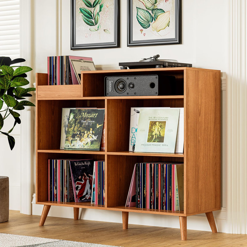 3-Tier Large Record Player Stand with Power Outlet