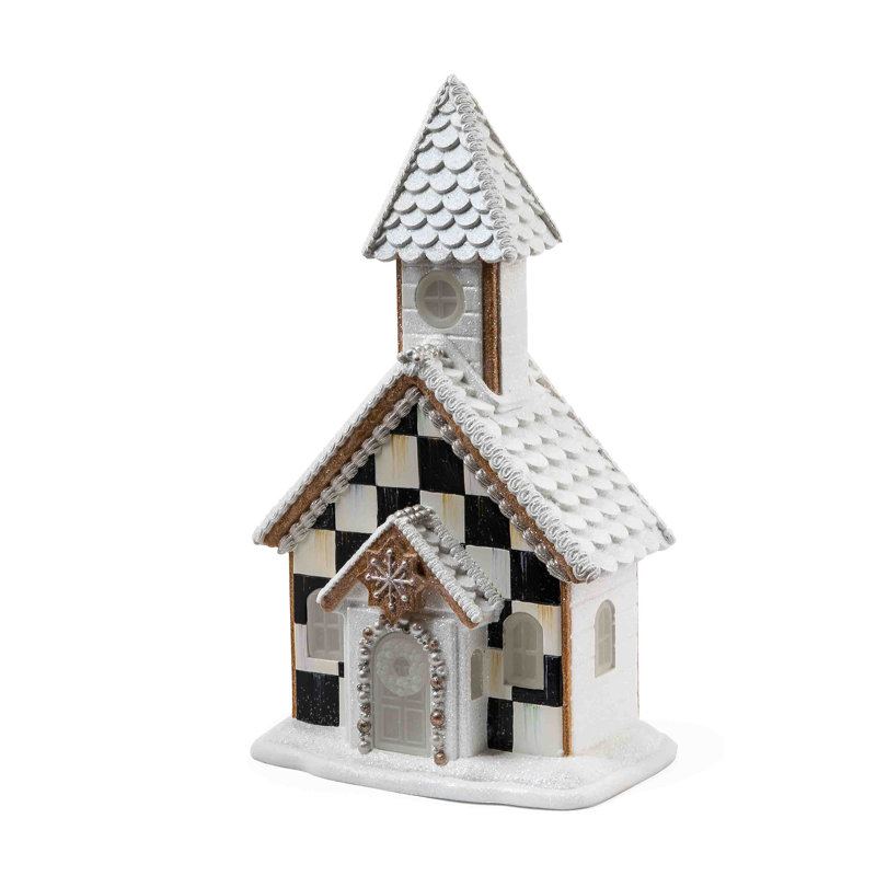 Gingerbread Illuminated Church Christmas Village