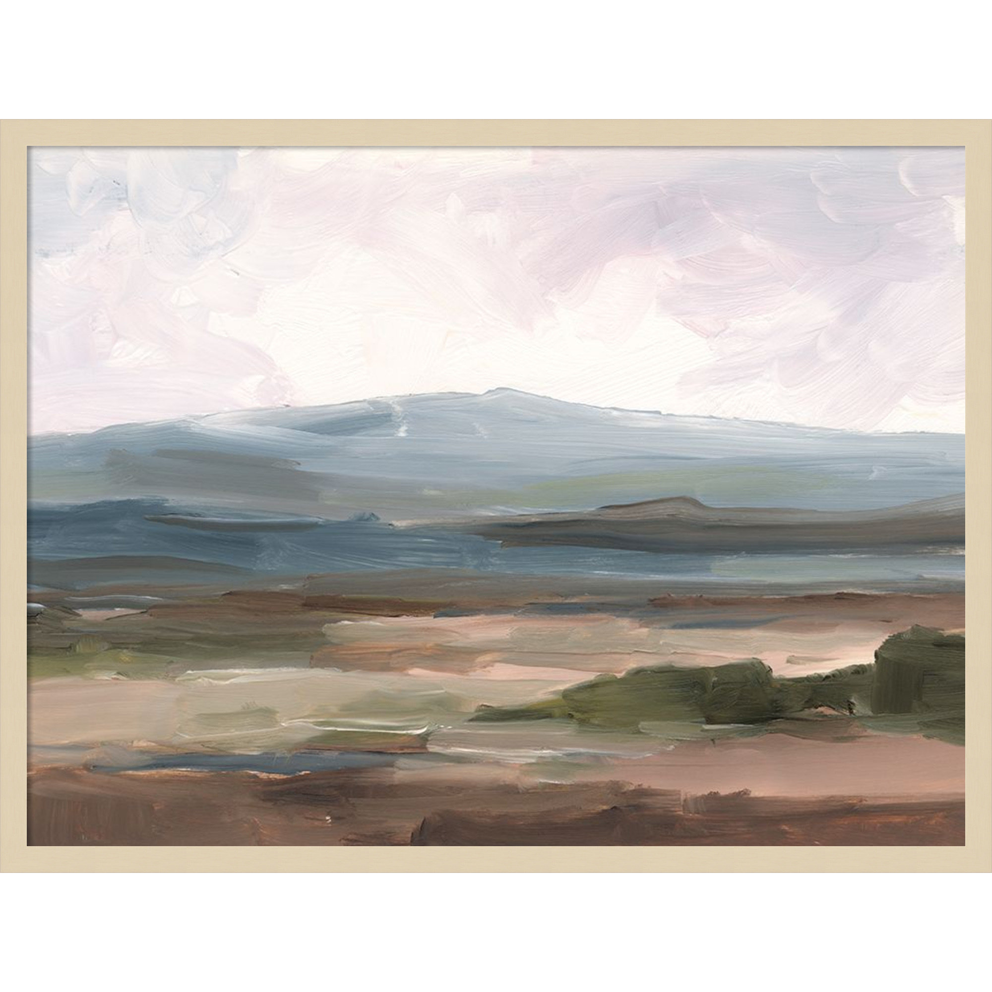Serene Mountain Study II by Ethan Harper Wood Framed Wall Art Print, 25" H x 33" W, Brown