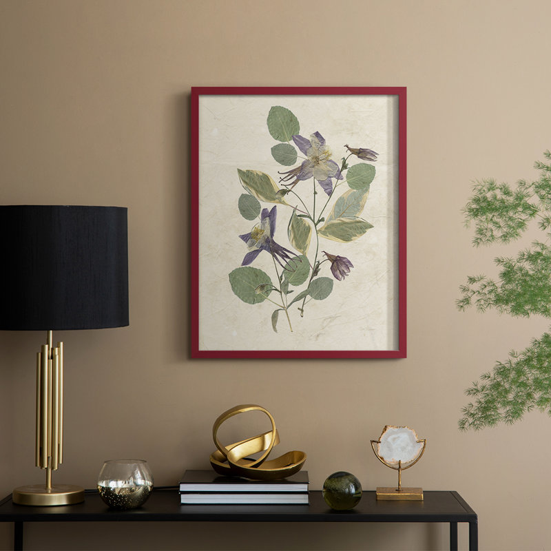 Pressed Arrangement IV, reproduction encadrée - bois massif, H 15 po x l 12 po, Rouge