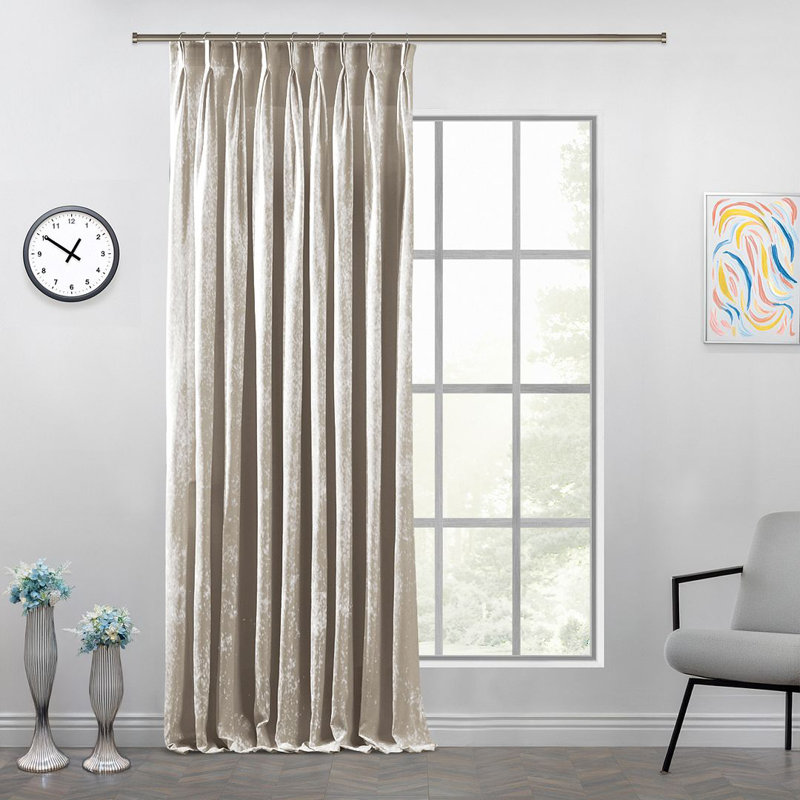 Room Darkening Single Curtain Panel, 190cm Width x 145cm Drop, Platinum