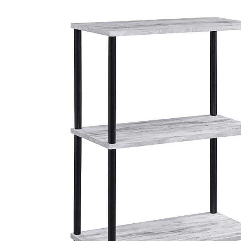 Bibliothèque étagère en bois et métal Corsi, Blanc, (4 tablettes) H 44 po x l 24 po x P 12 po