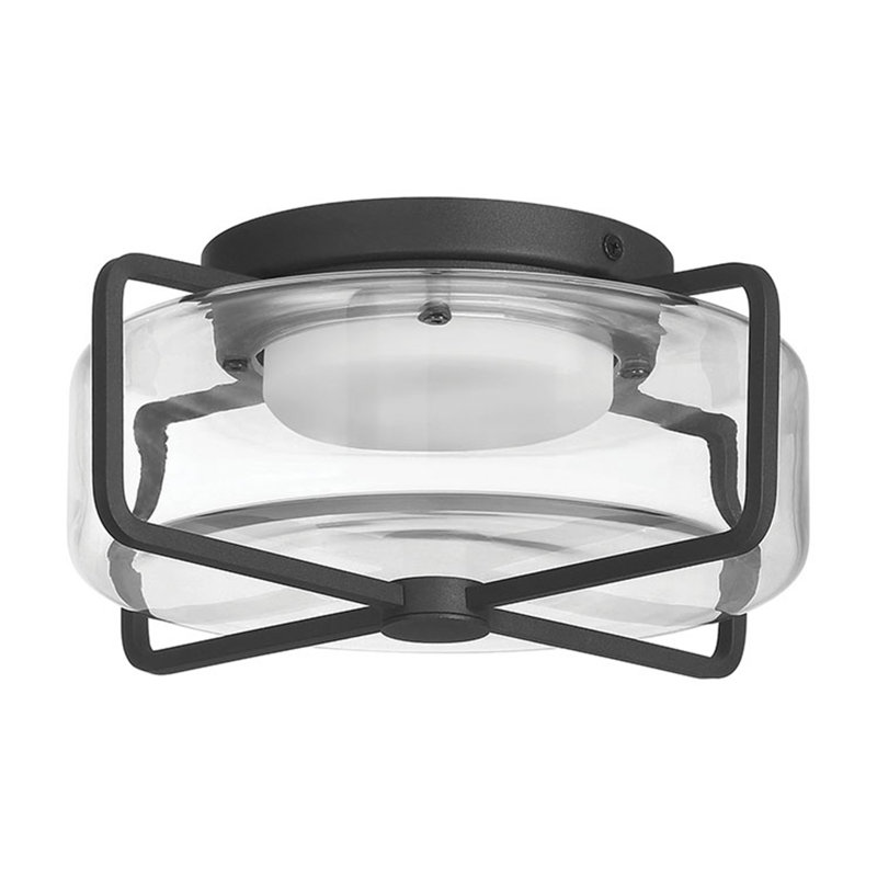Extérieur, 10 po, noir sable, verre transparent