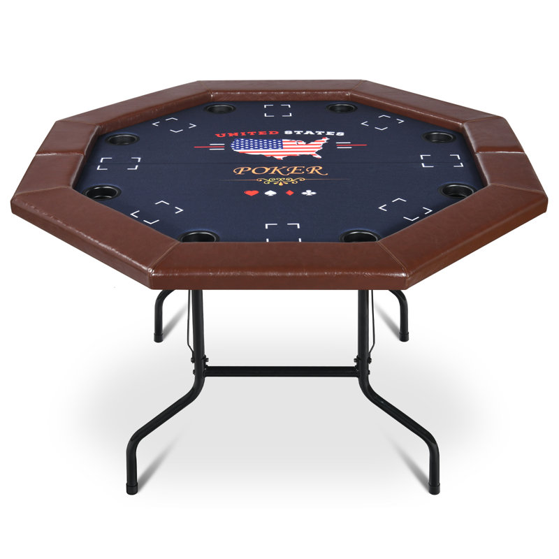 Table de poker pliable pour 8 joueurs RayChee, Brun
