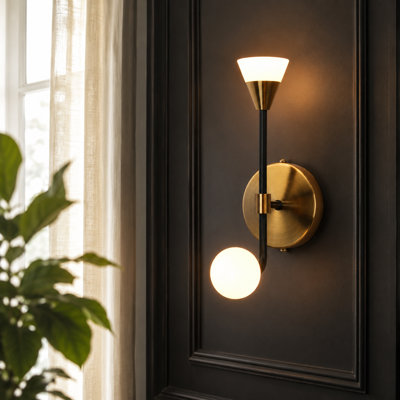 Neydi 2 - Light Dimmable Gold/Black LED Wallchiere