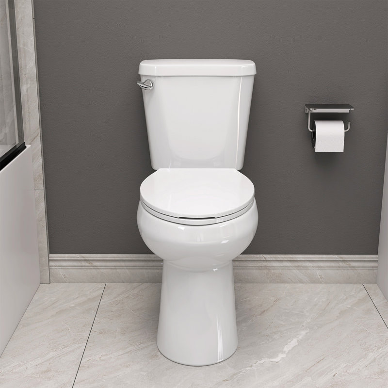 21" Extra Tall Toilet Elongated Two Piece Toilet with Powerful 1.28GPF Flush Tall Toilet for Disabled