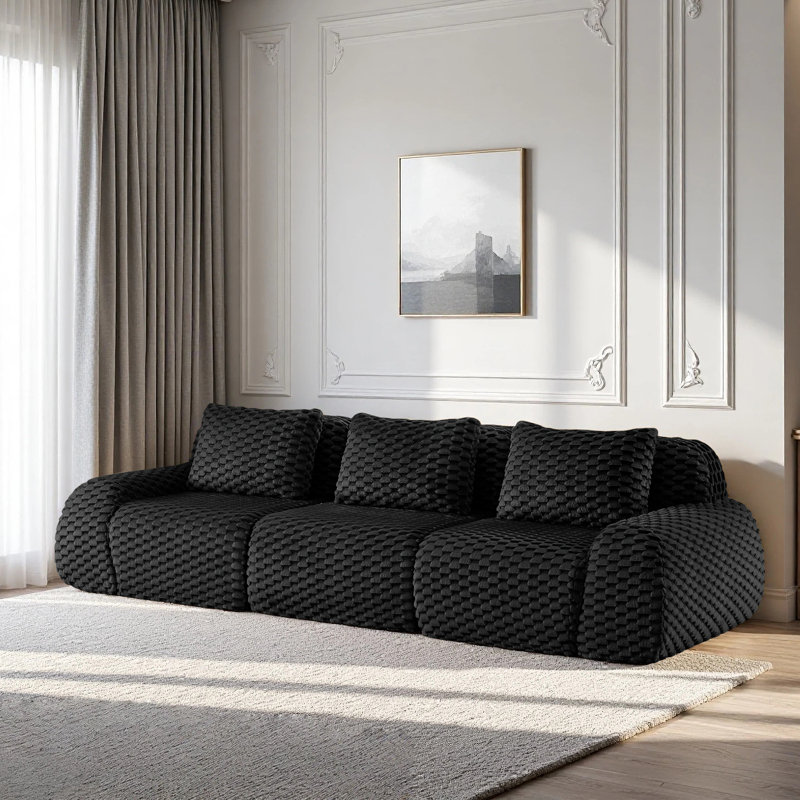 Canapé modulaire 114,2 po Boneless Couch, Noir