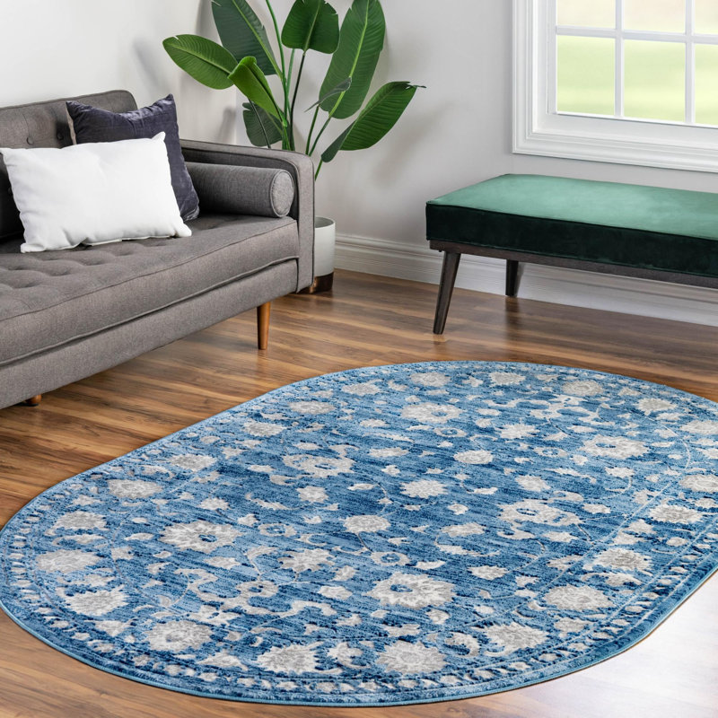 Eutizio Oriental Indoor Rug, Oval 5'3" x 8'