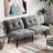 Grey Modern Convertible Folding Sofa Bed, 2-seater Velvet Upholstered With Adjustable Backrest, 800 Lbs Capacity – Easy Assembly-203096825