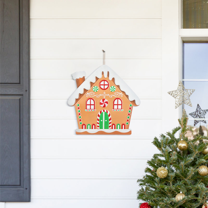 S / 3 piquet de Noël en métal Gingerbread House