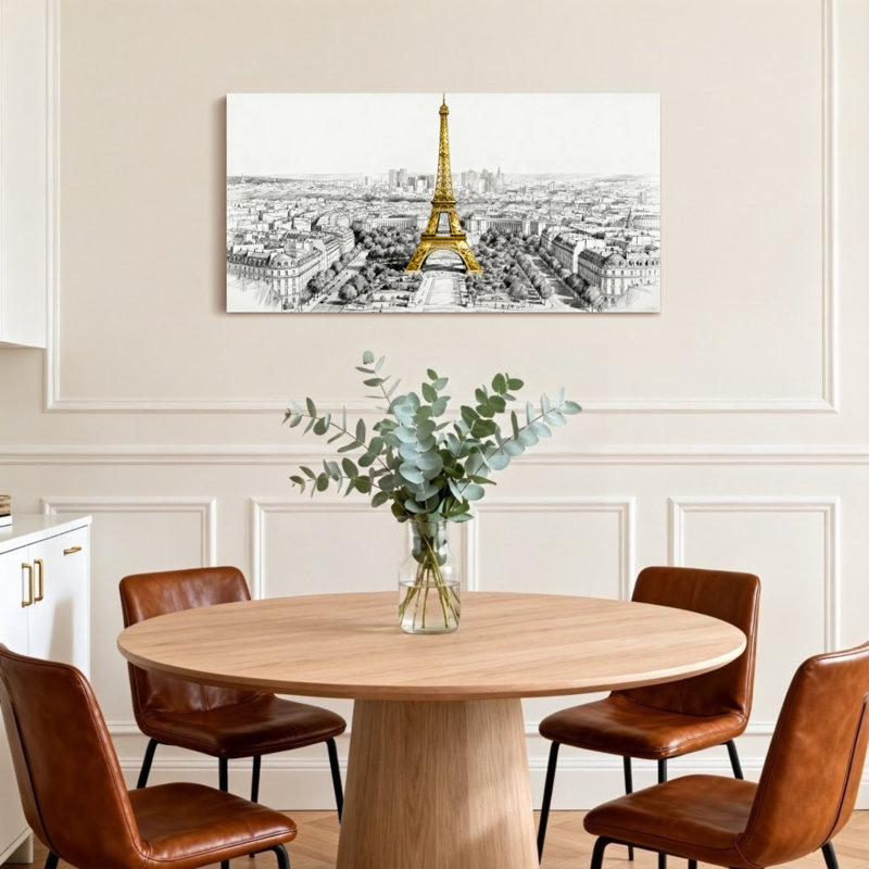Scénario et paysages urbains, Tour Eiffel, croquis de paysage urbain de Paris, H 16 po x l 32 po