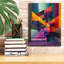 «Colorfull Abstract Stairs» par Momart, art mural sur toile, 40 po x 54 po-650482107