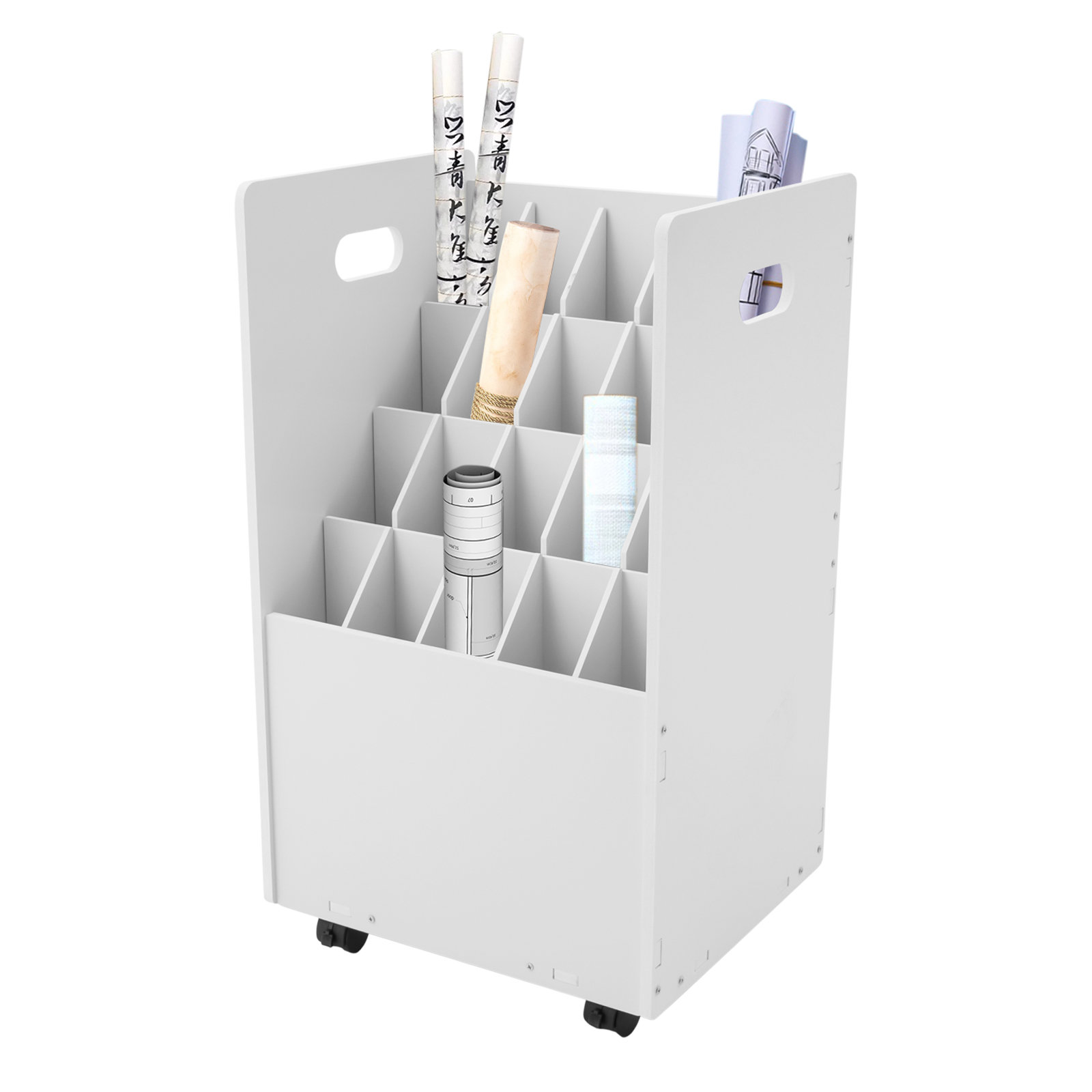 Latitude Run® 20-Slot Roll File Organizer Movable File Storage Cart ...