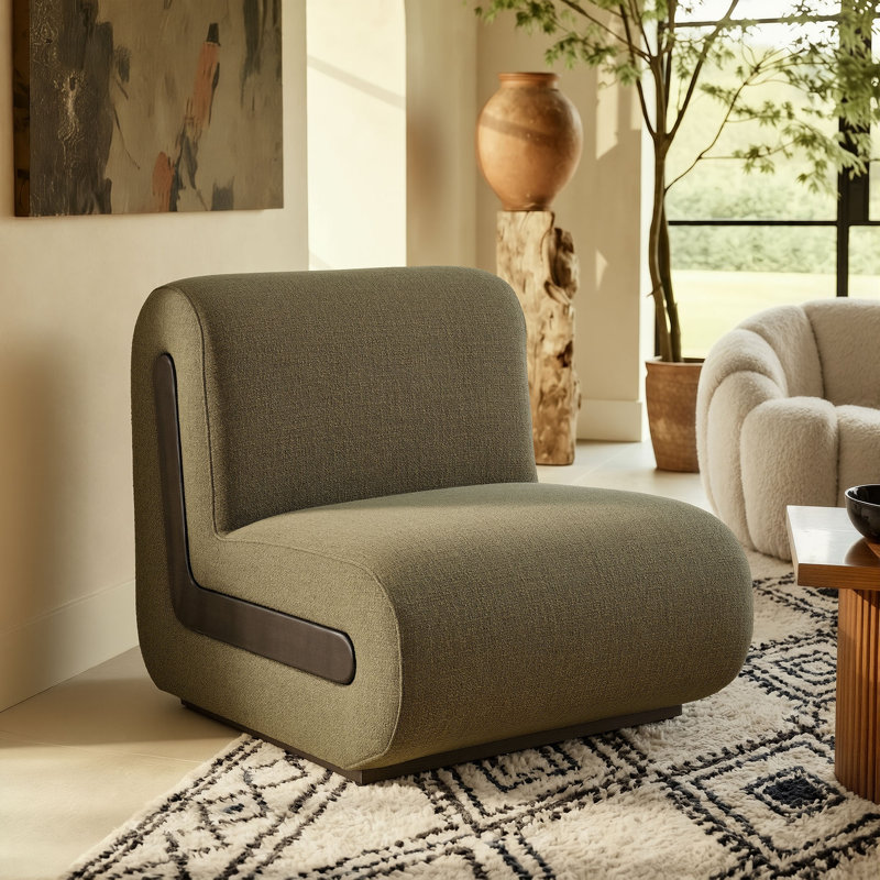 Chaise d'appoint Denby, Olive Linen Blend