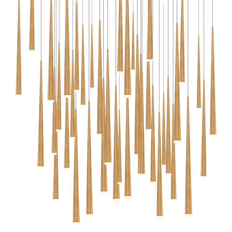 Cascade - Light LED Cluster Pendant, Aged Brass, 36.75" H x 36" W x 36" D, 41
