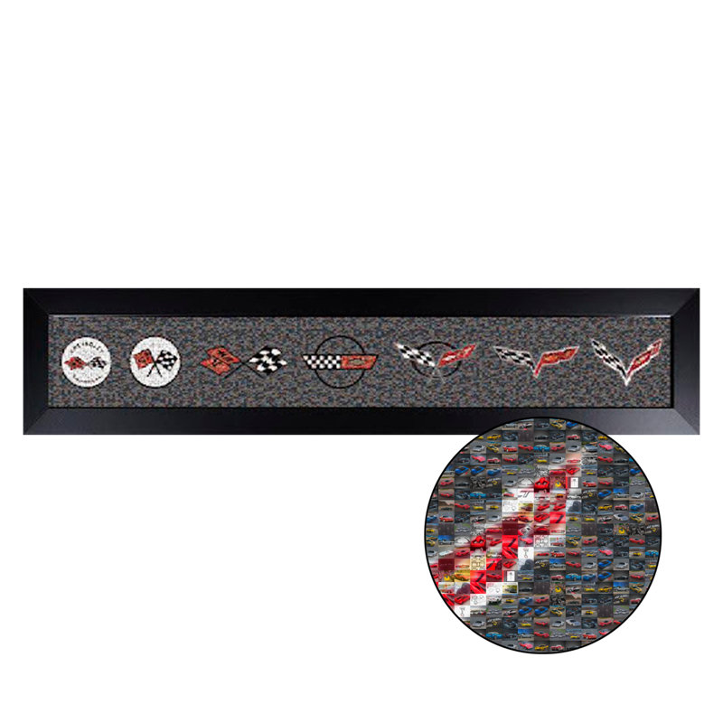 Corvette Generations, mosaïque encadrée sur toile