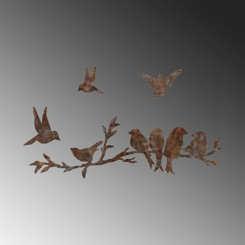 Hand-Painted Decorative Metal Wall Accessory (4 Pieces) | Antiquation Finish, 5.1 x 5.1 in, 3.9 x 5.9 in, 4.0 x 6.0 in, 8.7 x 26.8 in | 100% Durable Metal, 1.5 mm Thickness | Unique Home Decor, Adds Character & Charm