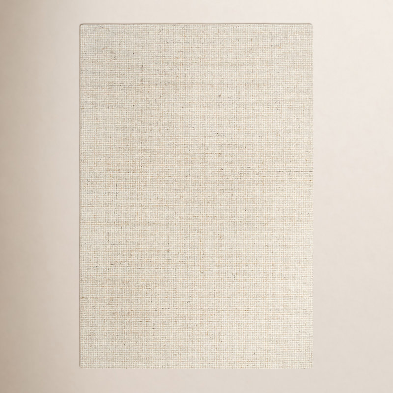 Tapis en laine touffeté à la main Askino, Gruau, Rectangle 5 pi 6 po x 8 pi 6 po