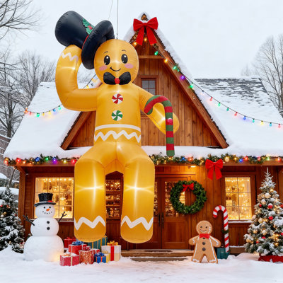 10ft Christmas Inflatable Gingerbread with Candy Canes