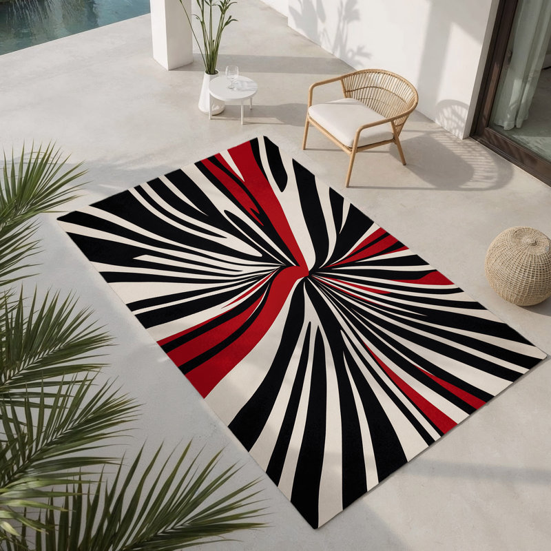 Tapis intérieur et extérieur Crimson Harmony, Rectangle 9 pi x 12 pi
