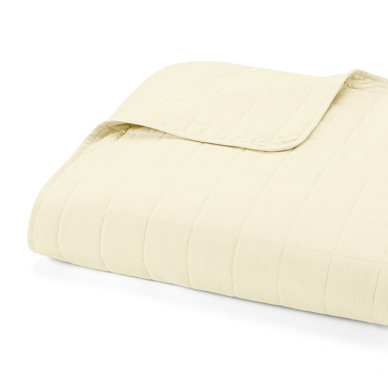 Quilt Coverlet Set All Season Microfiber Contemporary Ultra Soft Bedding in Square Stitch, Yellow