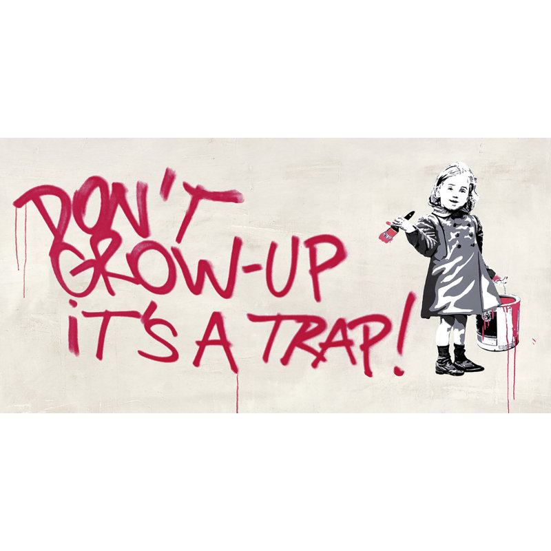 Don't Grow Up - No Frame Print on Canvas, 50cm H x 100cm W x 4cm D