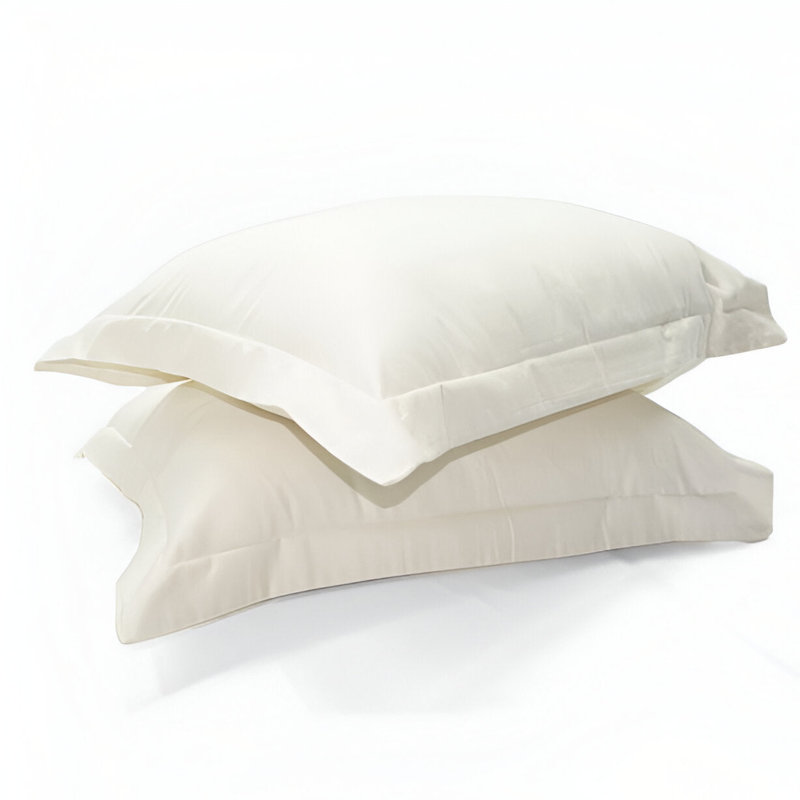 300TC Percale Solid Cotton Pillow Sham, Ivory , 12"H x 16"W
