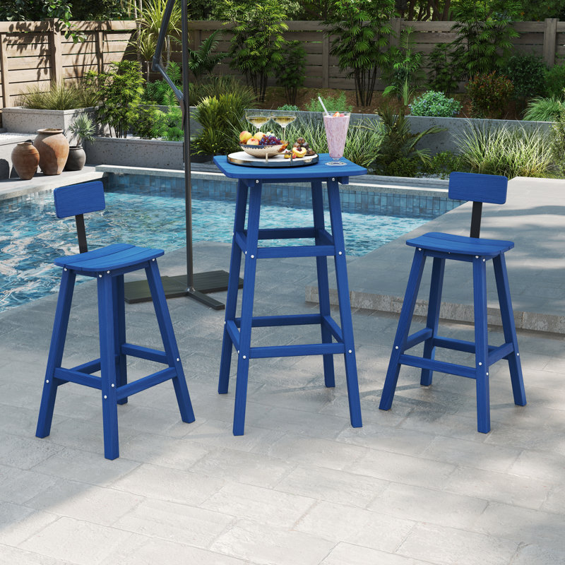 2-Person Outdoor Dining Set, Blue