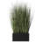 Irby Green Faux Foliage Onion Grass Artificial Plant with Black Rectangular Plastic Pot