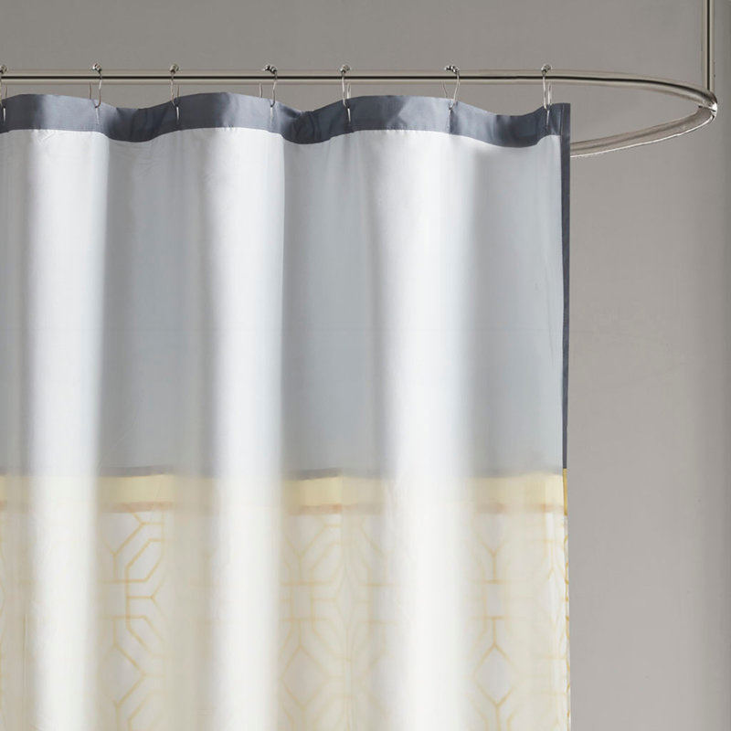 Embroidered And Pieced Shower Curtain