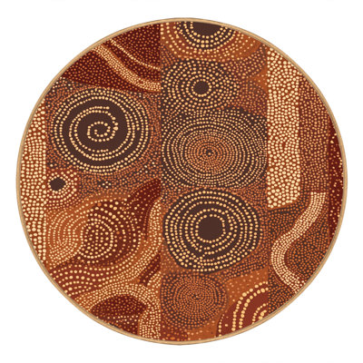 Tapis moelleux moelleux à motif de blocs d'inspiration mondiale Cropsey - reliure brun clair