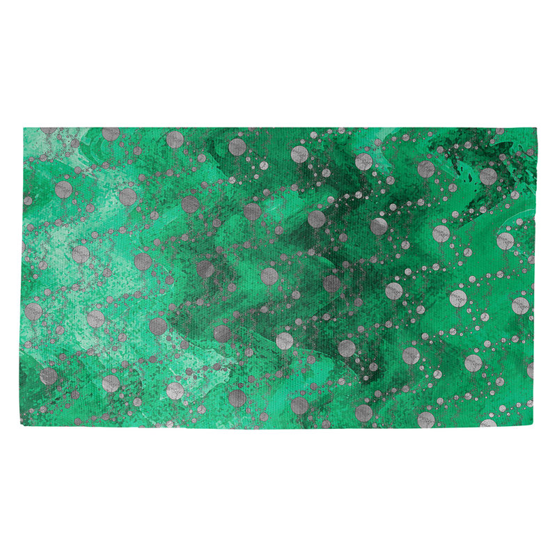 Galle Non-Slip Ombre Indoor Doormat, Rectangle 2'1.5" x 3'4", Green/Gray