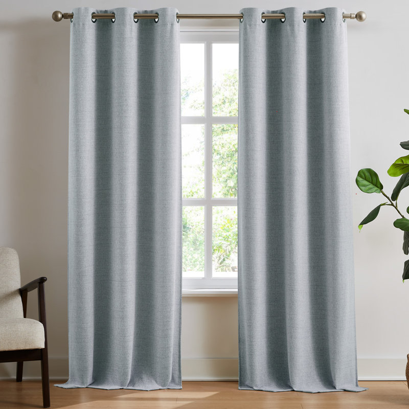 Brookstone Josie Blackout 2-Panel Window Curtain Set, 38" x 84", Blue