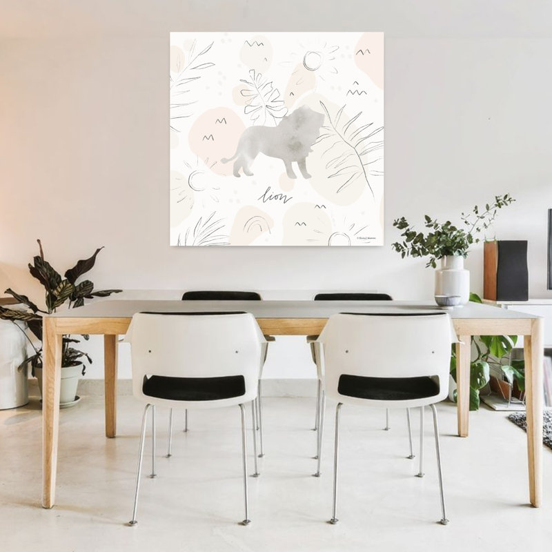 Art contemporain abstrait lion, H 36 po x l 36 po