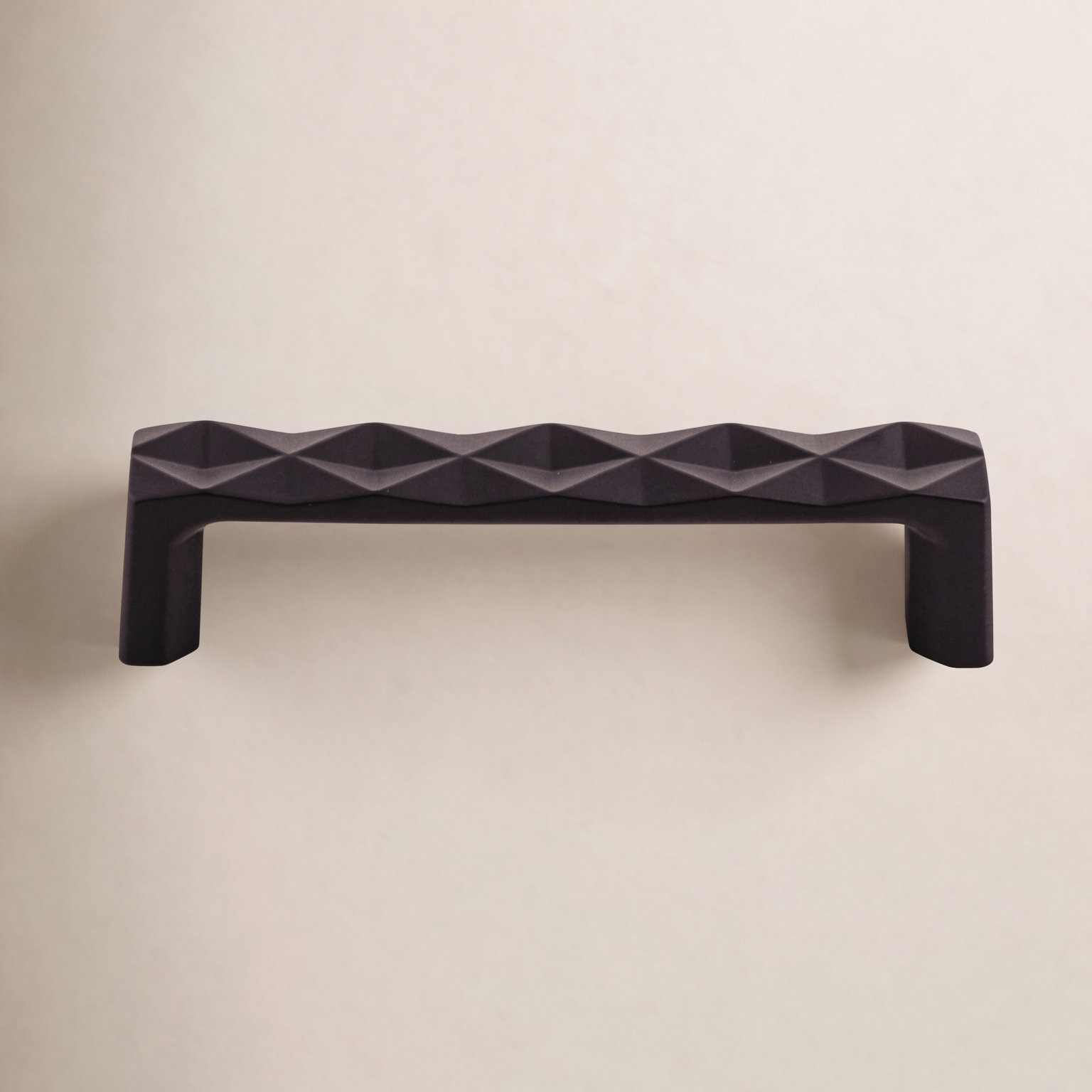 Quilted Bar Cabinet Pull, Flat Black, 5 1/16" Center to Center