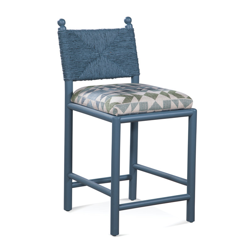 Dulce Counter Stool, Antique Frost White, Basic Blue; 0317-63