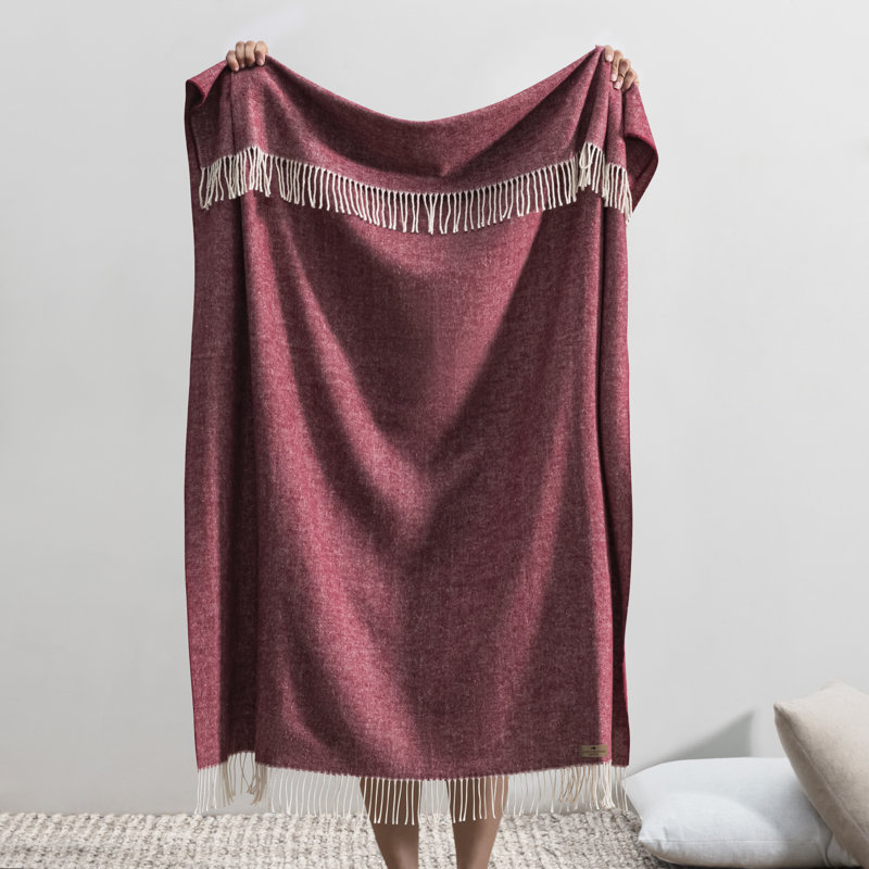 Italian Herringbone Throw Blanket, Charcoal