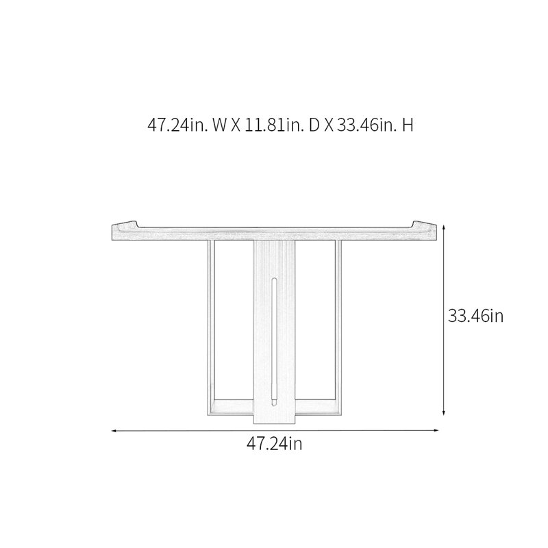 Modern Minimalist Console Table, Champagne Gold, Brown, 33.46" H x 47.24" W x 11.81" D